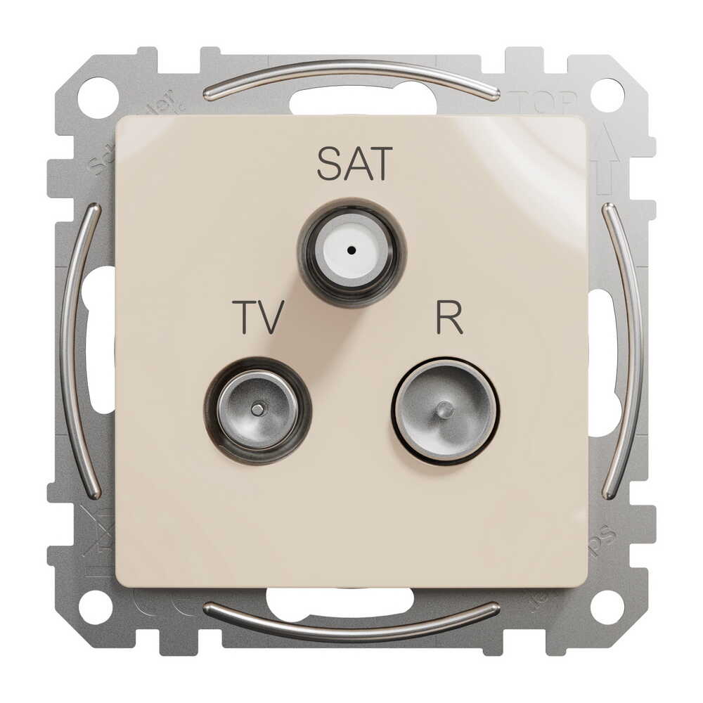 Розетка Schneider Sedna Design бежевая телевизионная R/TV/SAT конечная 4дБ ( SDD112481 )